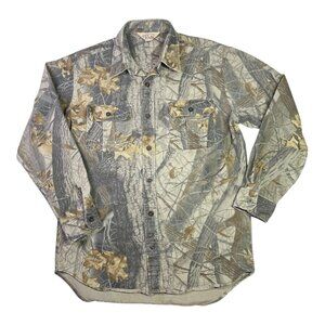 Walls Size M? Thick Brushed Twill Camo Overshirt Pockets